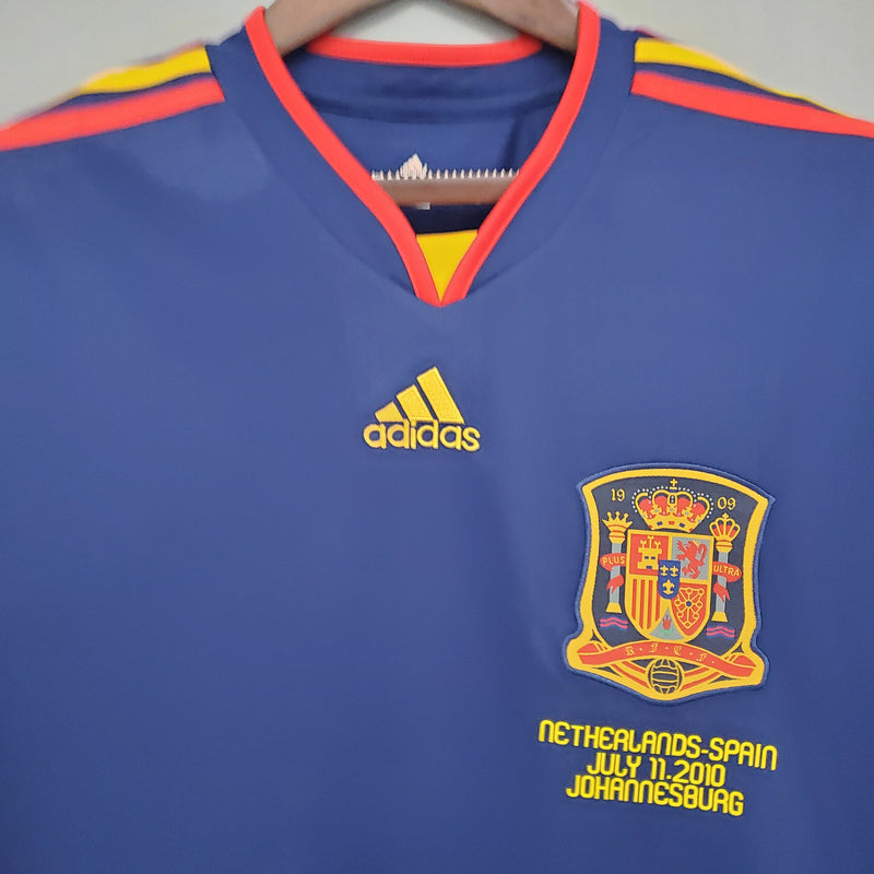 Spain Mundial Home Jersey 2010 Retro Long Sleeve