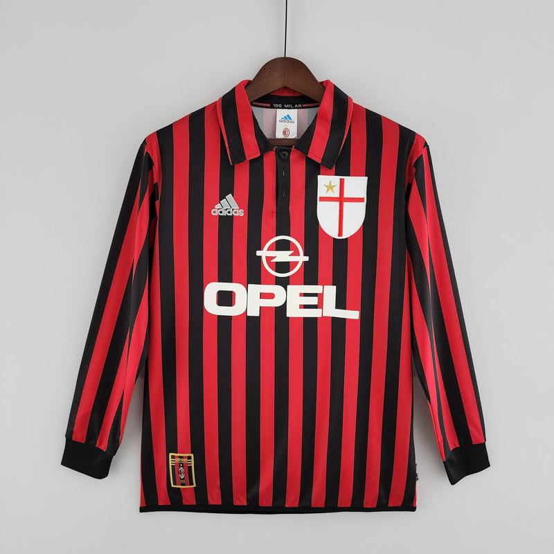 Milan Home Jersey 99/00 Retro Long Sleeve